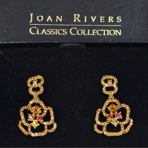 Joan Rivers Gold and Red Earrings